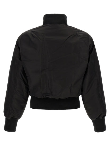 Black Nylon Bomber