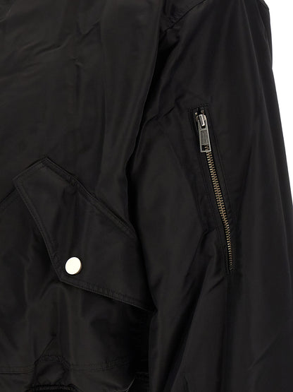 Black Nylon Bomber