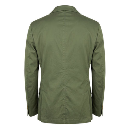 Green Cotton Men Jacket
