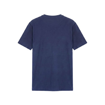 Blue Cotton Men T-Shirt