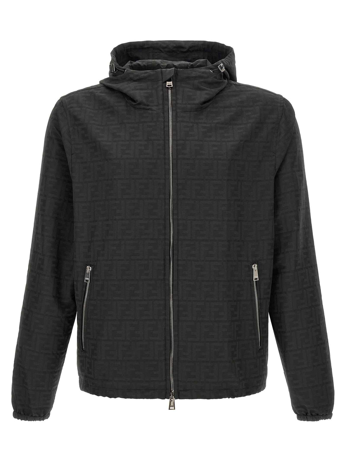 Black Polyester Shell Jacket