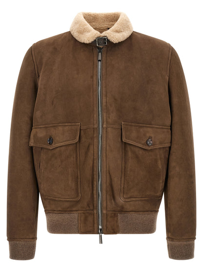 Brown Wool Bomber