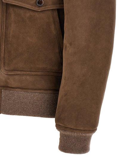 Brown Wool Bomber
