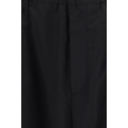 Black Polyester Casual Pants