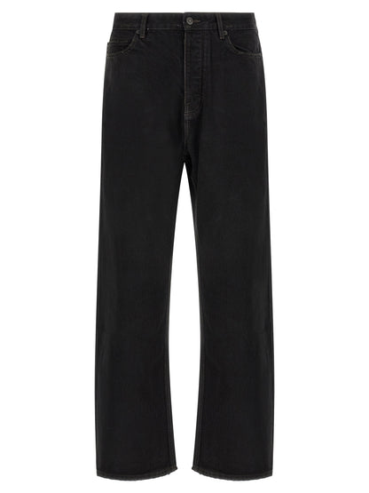 Black Cotton Relaxed Fit Jeans