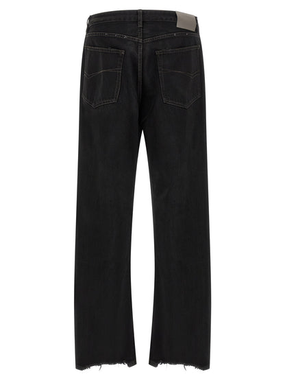 Black Cotton Relaxed Fit Jeans