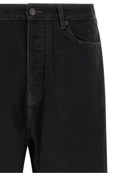 Black Cotton Relaxed Fit Jeans