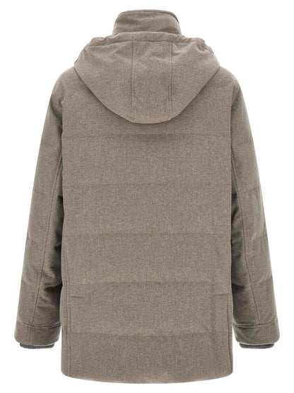 Beige Wool Parka