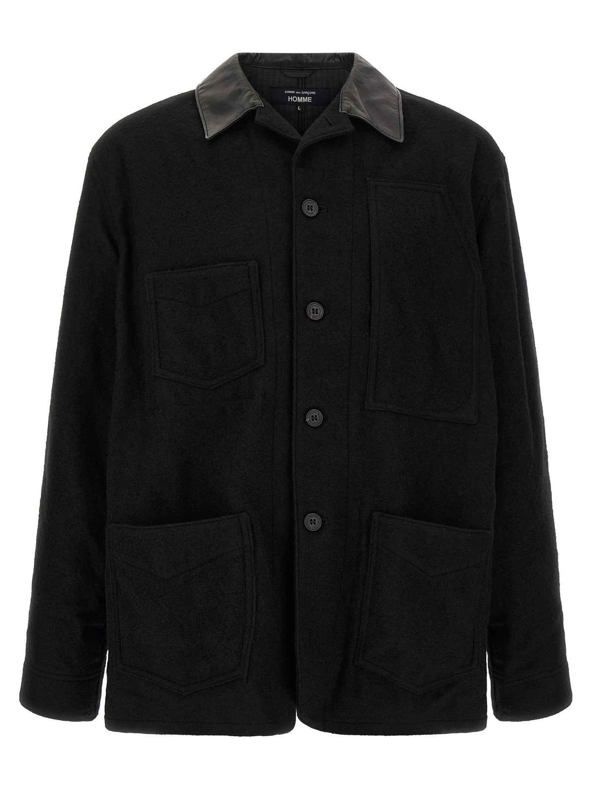 Black Wool Full-Length Jacket