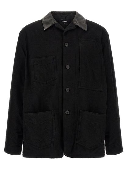 Black Wool Full-Length Jacket