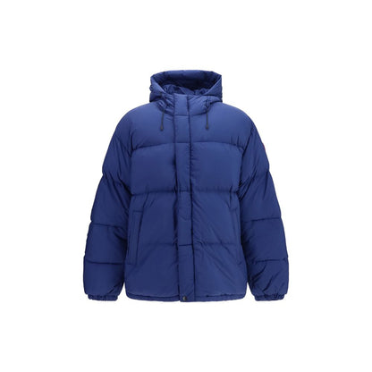 Blue Nylon Full-Length Jacket