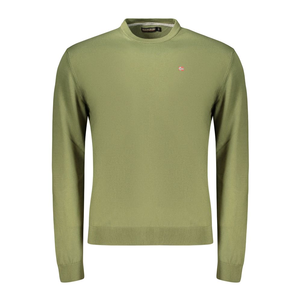 Green Cotton Men's Sweater