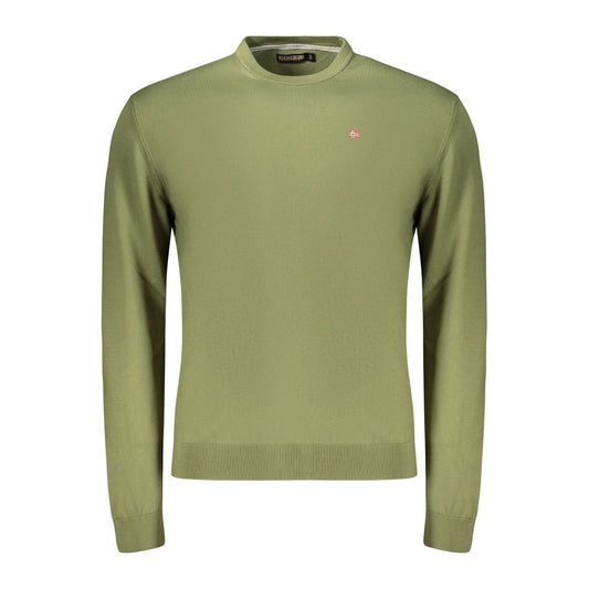 Green Cotton Men's Sweater
