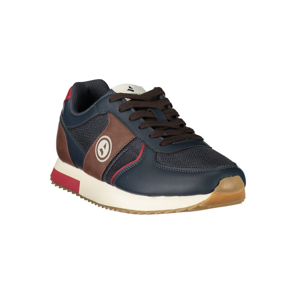Blue Polyester Athletic Sneakers