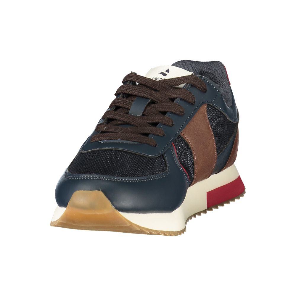 Blue Polyester Athletic Sneakers