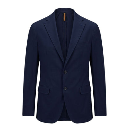 Blue Cotton Men Jacket