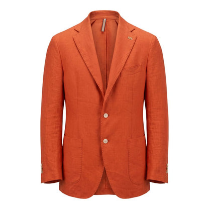 Orange Linen Men Jacket