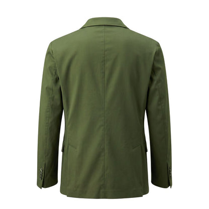 Green Cotton Men Jacket
