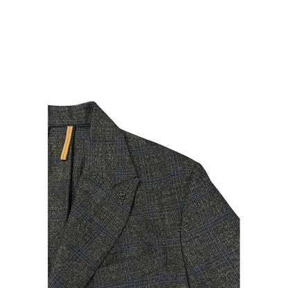 Blue Viscose Men Jacket
