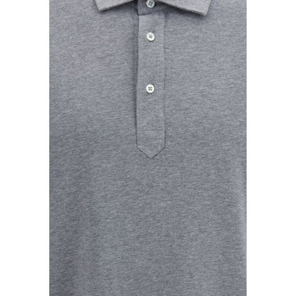 Gray Cotton Polo Shirt