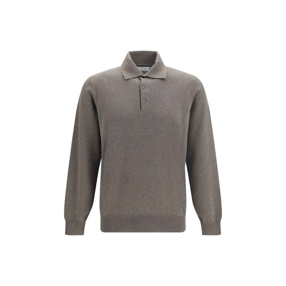 Brown Cashmere Polo Shirt