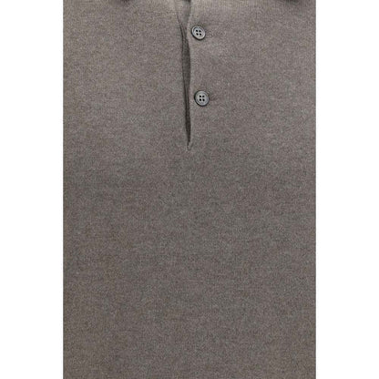 Brown Cashmere Polo Shirt