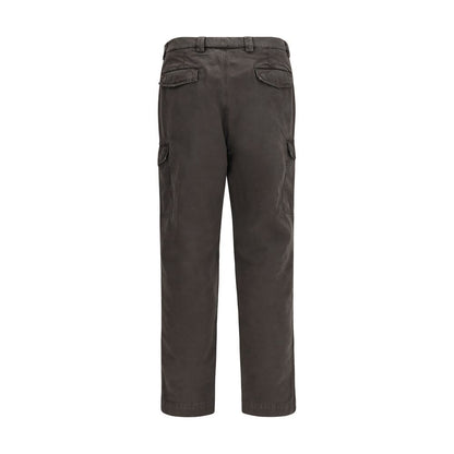 Brown Cotton Casual Pants