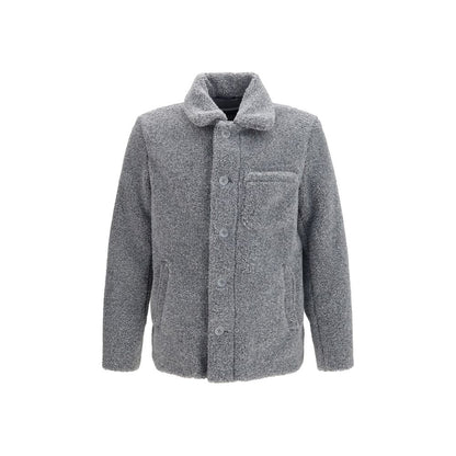 Gray Polyester Full-Length Jacket