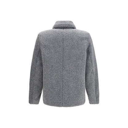 Gray Polyester Full-Length Jacket