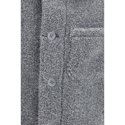 Gray Polyester Full-Length Jacket