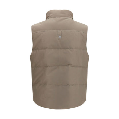 Beige Cotton Sleeveless Jacket