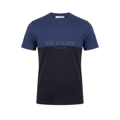 Blue Cotton Men T-Shirt