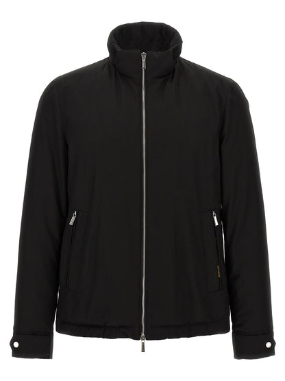Black Wool Full-Length Jacket