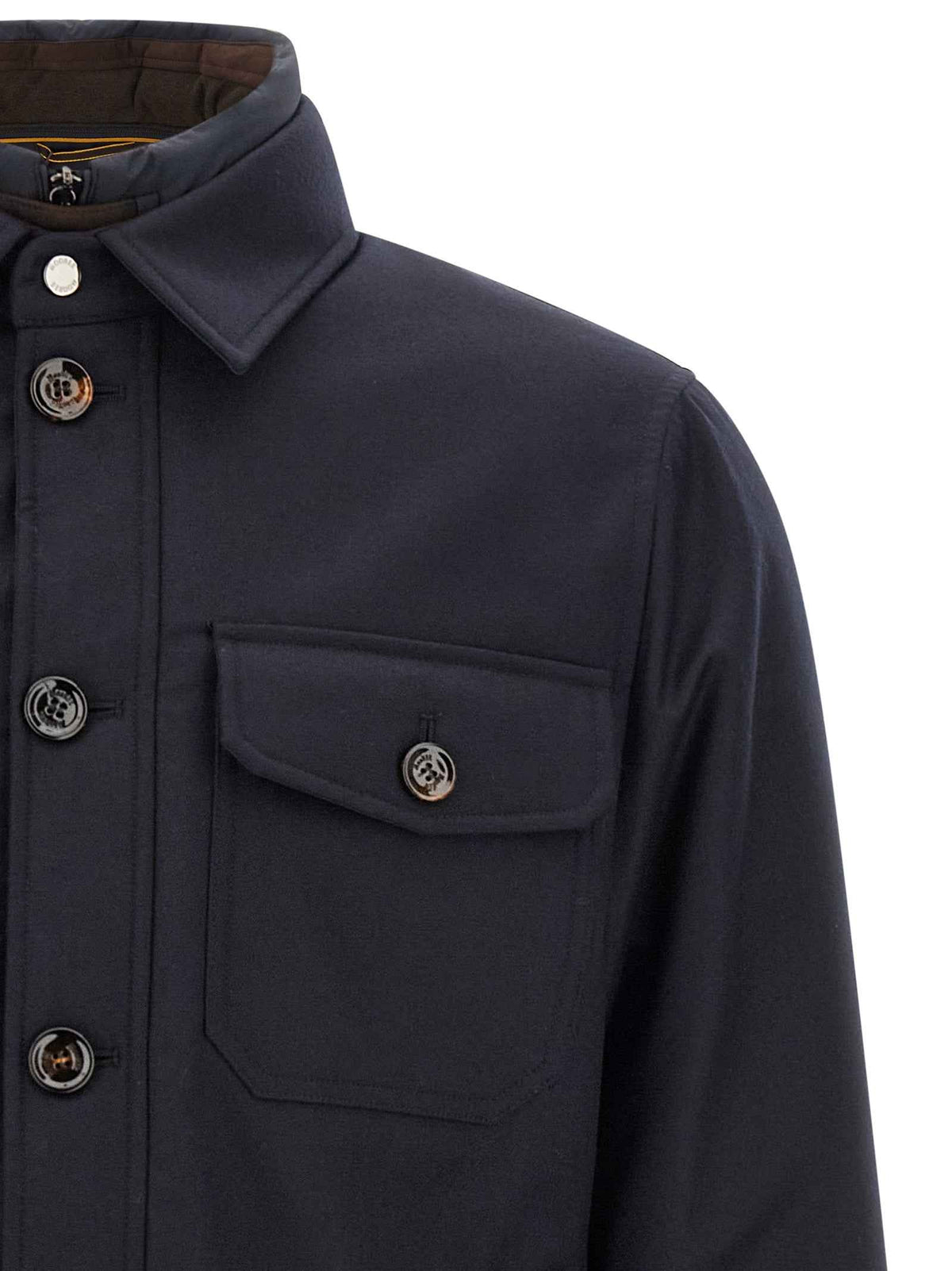 Blue Wool Full-Length Jacket