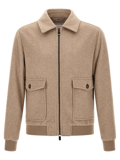 Beige Wool Full-Length Jacket