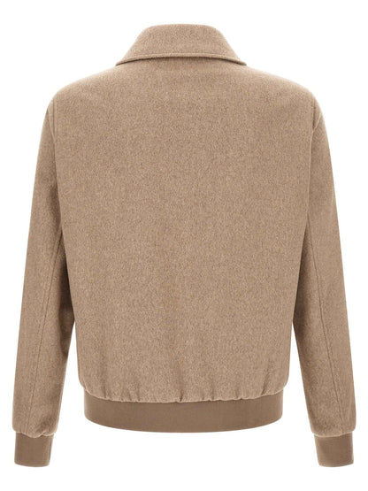 Beige Wool Full-Length Jacket