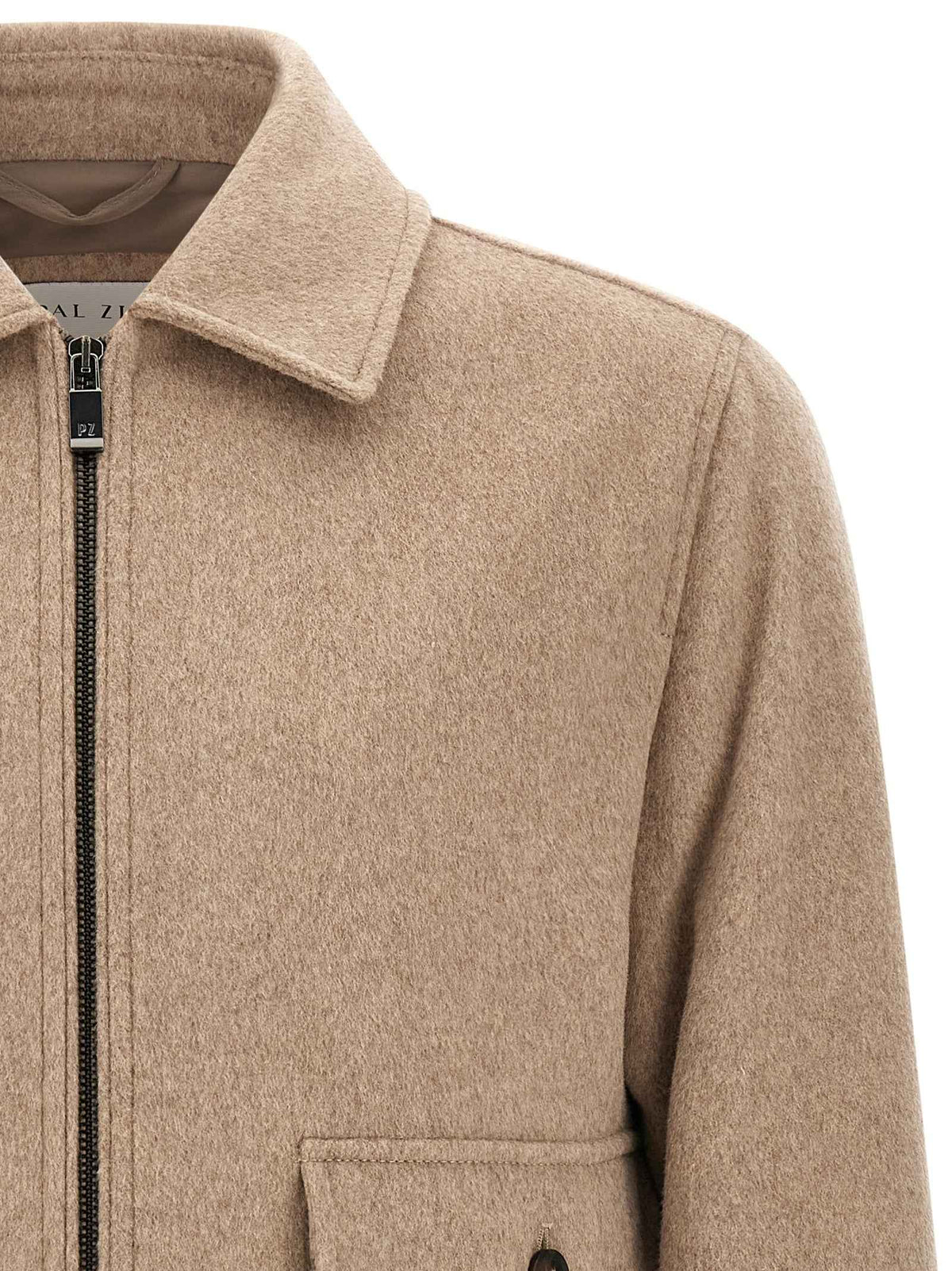 Beige Wool Full-Length Jacket
