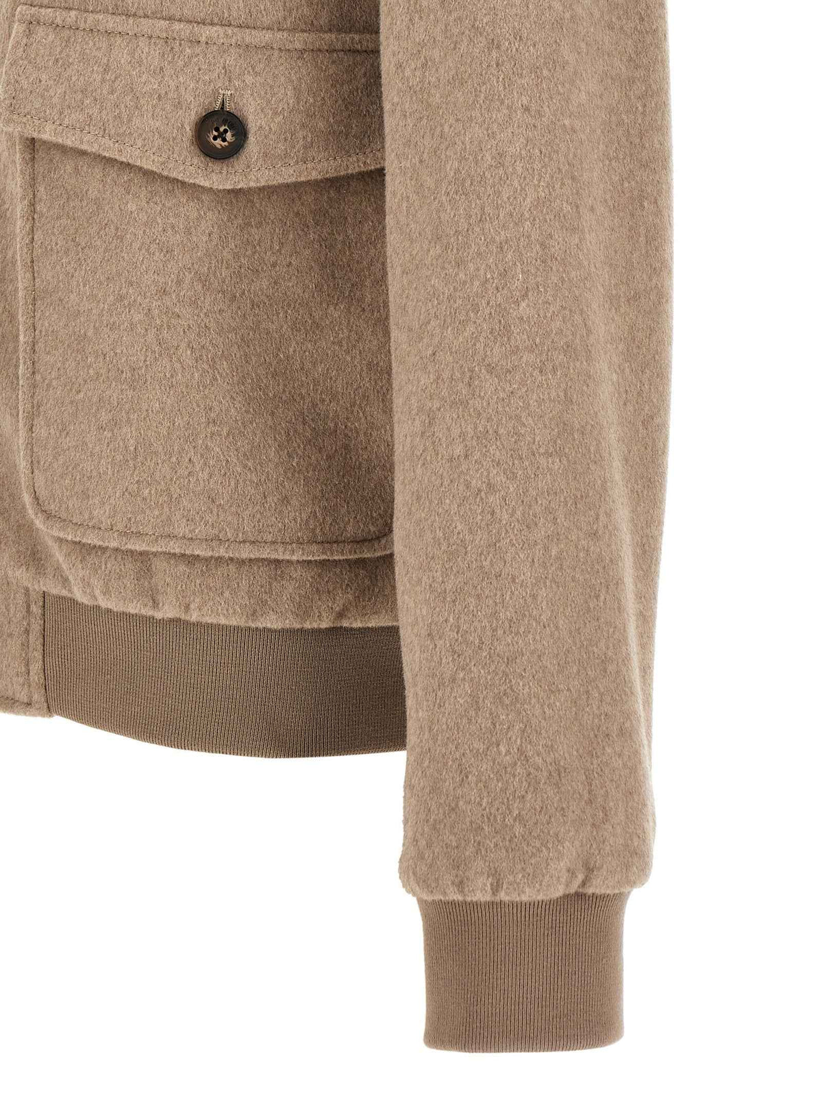 Beige Wool Full-Length Jacket