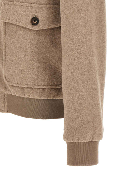 Beige Wool Full-Length Jacket