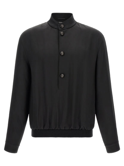 Black Satin Sweatshirt