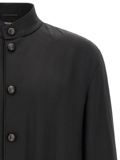 Black Satin Sweatshirt