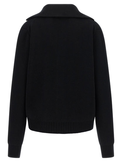 Black Virgin Wool Cardigan