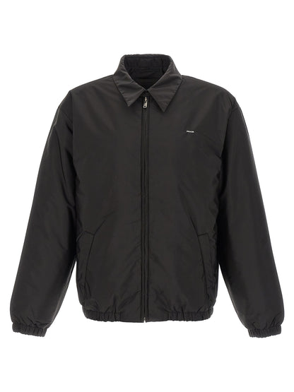 Black Recycled Polyamide Full-Length Jacket