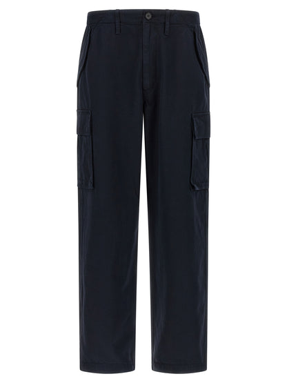 Blue Cotton Cargo Pants