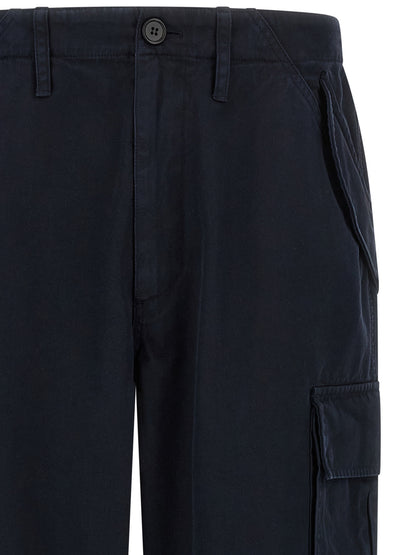 Blue Cotton Cargo Pants