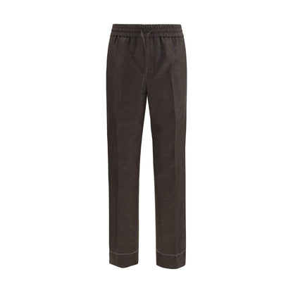 Brown Wool Oves Aries Casual Pants