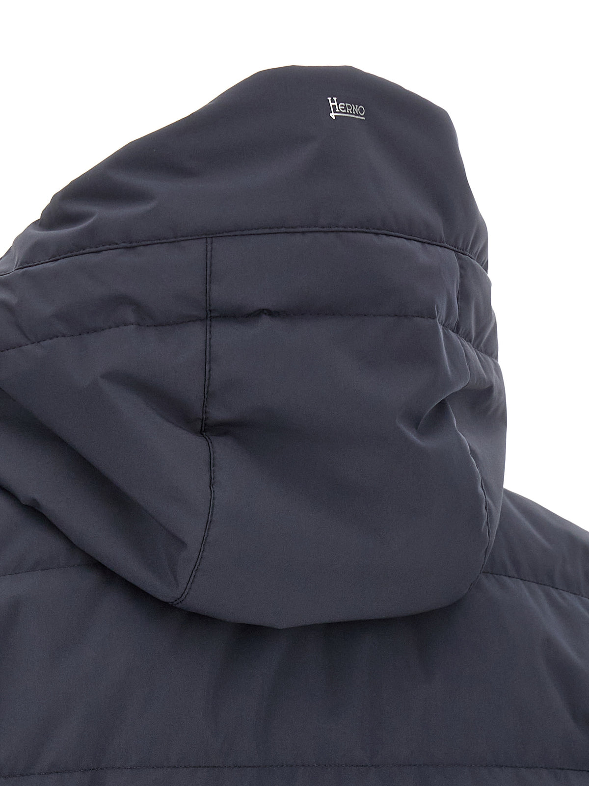 Blue Polyester Full-Length Jacket