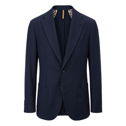 Blue Polyester Men Jacket