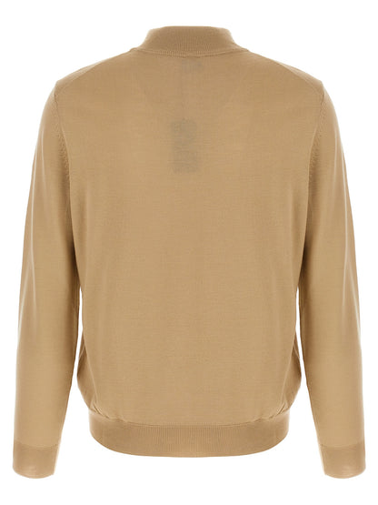 Beige Virgin Wool Cardigan
