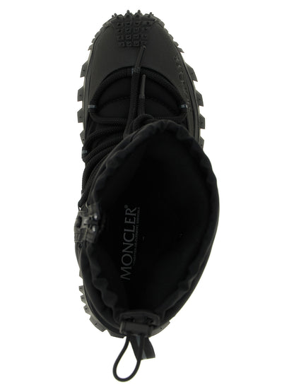 Black Polyamide Lace-Up Boots